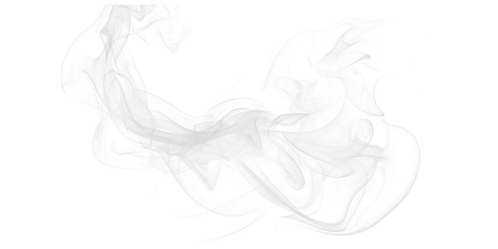 Elegant white smoke swirling against a dark black background creating ethereal abstract wispy vapor trails patterned art