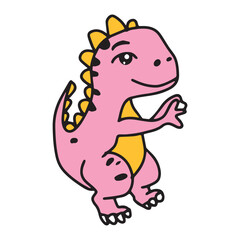 kawaii cartoon animal trex, jurrasic animal isolated on white background © Griyolabs