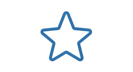 Simple Blue Star Icon on White Background