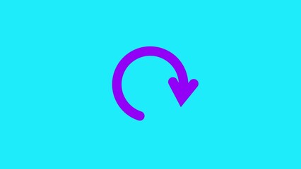 Obraz premium Vibrant pink arrow curved downward on blue background