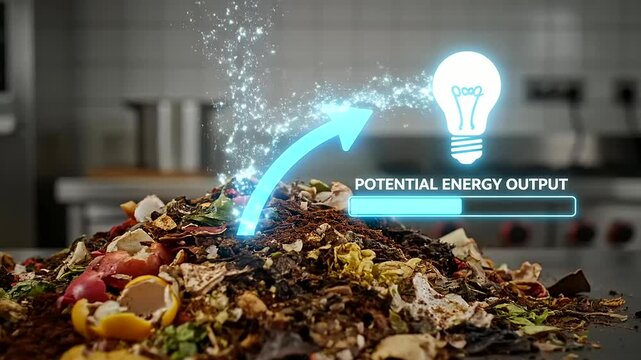 Visualizing the future of sustainability, effective waste management and circular economy financing enable organic byproducts to convert into potential clean energy output within kitchen environment.