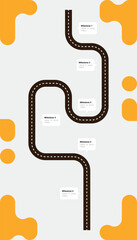 Vertical Winding Road Infographic With Six Milestone Steps