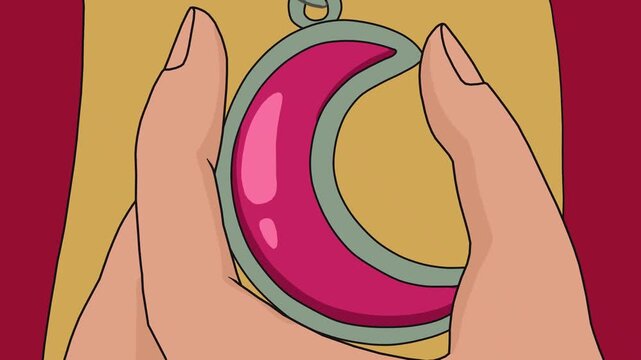 High quality 2D animated cartoon background of two human hands gracefully arranging a basket of fresh red radishes outside. This amazing visual asset is totally ideal for your nice video projects.