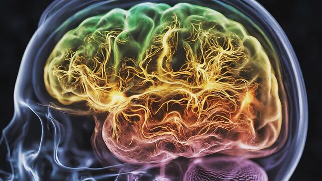 Human brain and skull anatomy