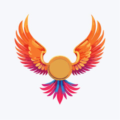 Fototapeta premium Vibrant Orange and Pink Wings Logo Design Element.