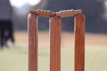 Obraz premium Cricket Stumps Stock Image for Advertising, Posters, and Promotional Projects