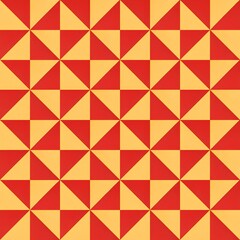 Fototapeta premium Geometric seamless pattern of interlocking red and yellow triangles