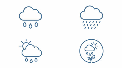 Fototapeta premium Weather forecast icons on white background 3. Spring Vector Packs. EPS Editable
