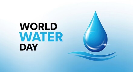 World water day awareness campaign logo with a blue water drop symbol