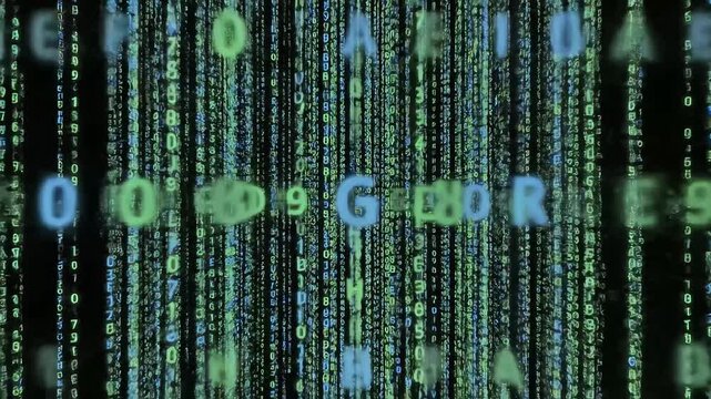 Digital code rain effect