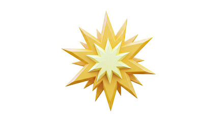 Obraz premium 3D Rendering of a Yellow Starburst