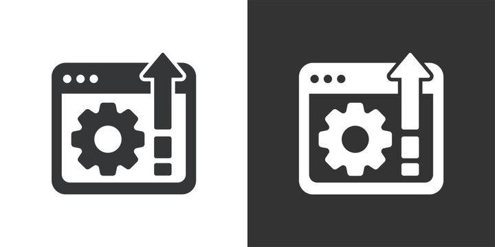 Web Settings Update icon. Solid glyph series icon