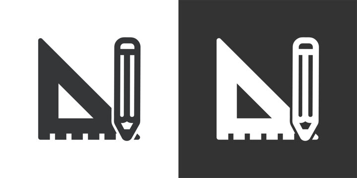 Planning and Design Tools icon. Solid glyph series icon