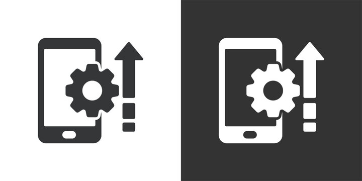 Mobile System Update icon. Solid glyph series icon