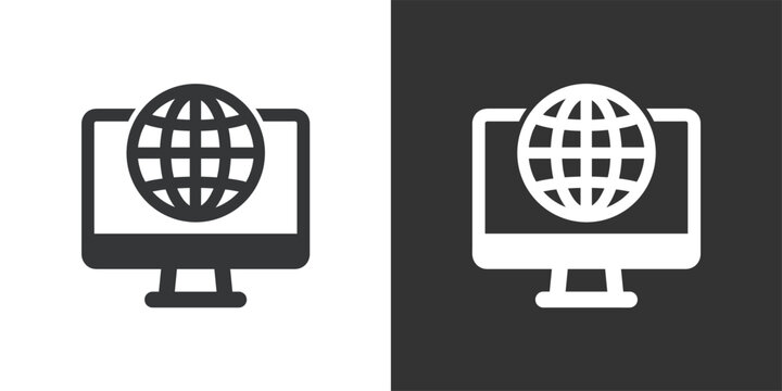 Global Internet Connectivity icon. Solid glyph series icon
