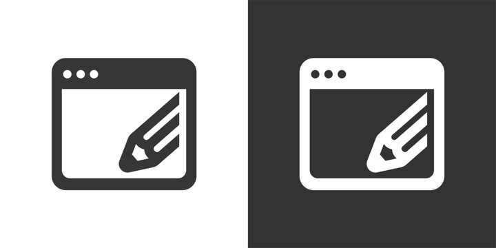 Web Content Editor icon. Solid glyph series icon