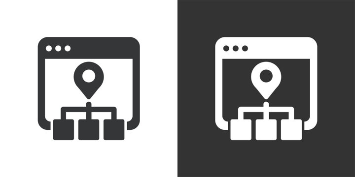 Web Navigation Architecture icon. Solid glyph series icon