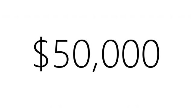 Dynamic Financial Growth Display Minimal Modern Counter Animation Left Aligned Layout Prores Alpha Channel 4K 60fps