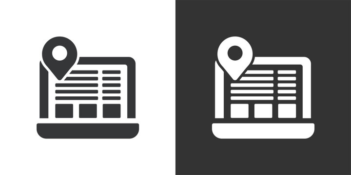 Online Business Location icon. Solid glyph series icon