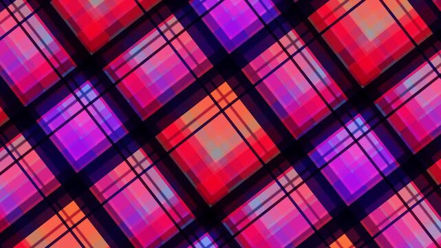 Pink Red Plaid Pattern Vibrant Abstract Background Design
