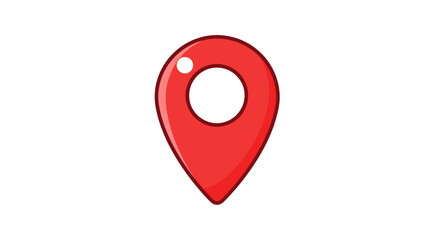 Red Location Marker Vector Illustration, Flat Design, Travel, Navigation, Icon