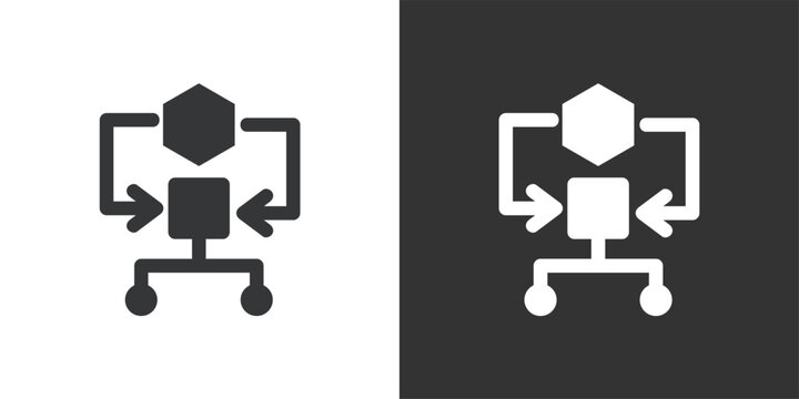 Strategic Workflow icon. Solid glyph series icon