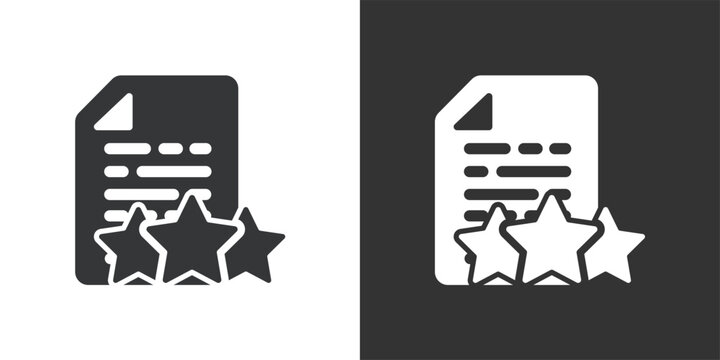 Featured Document Review icon. Solid glyph series icon