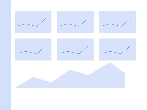 Business Analytics Dashboard UI Template with Growth Charts Blue Theme Vector