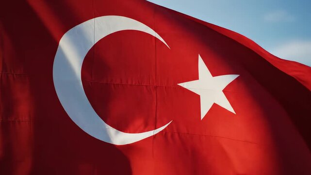 Turkish flag waving in the wind