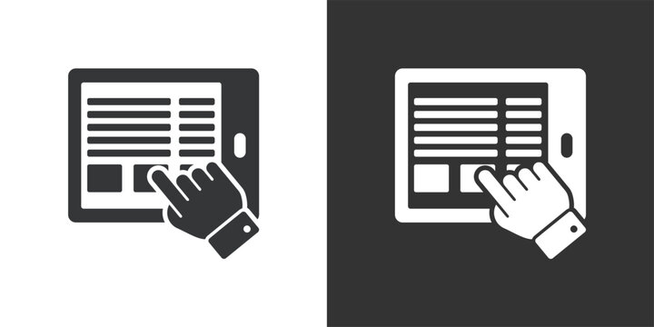Tablet User Interface icon. Solid glyph series icon