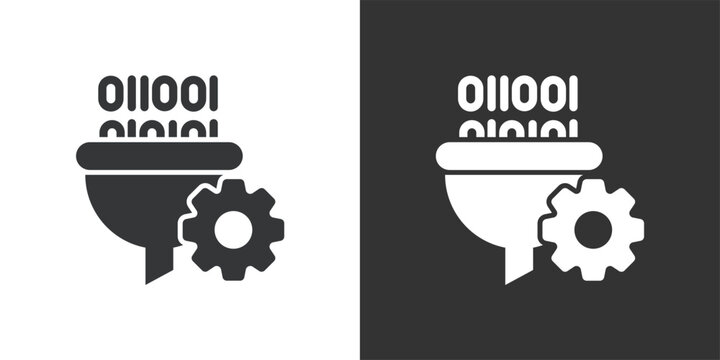 Data Filter Processing icon. Solid glyph series icon