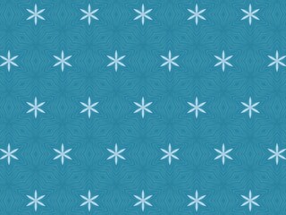 Beautiful seamless blue pattern background with elegant white star motifs