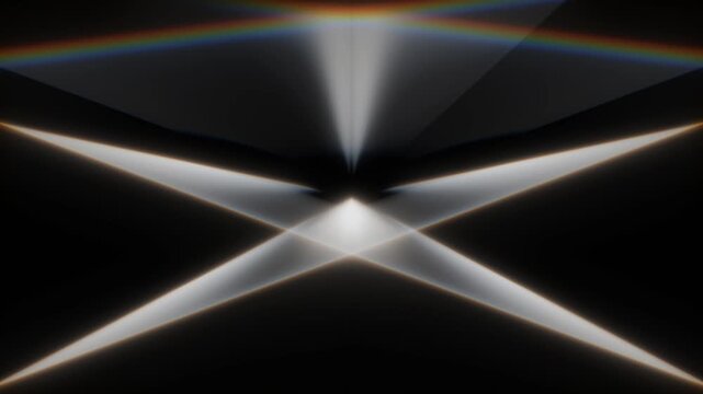 Sweeping horizontal laser beams with a beautiful spectrum glow on the outlines