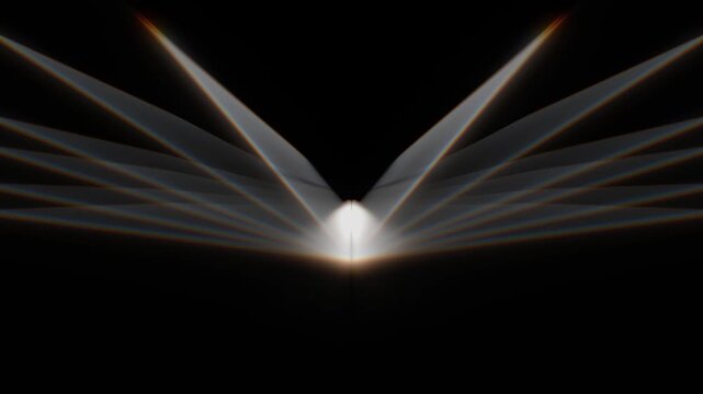 An epic wide-angle laser fan that spreads rainbow light across the horizon