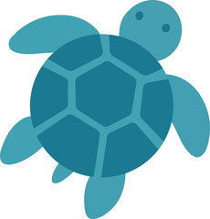 Obraz premium Cute Flat Sea Turtle Illustration.eps