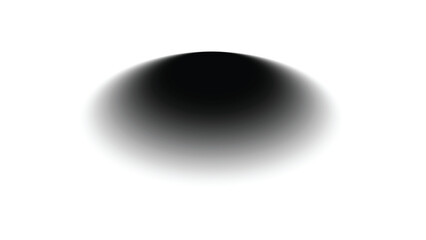 Abstract dark core gradient overlay resembling a black hole shadow, with soft blur and transparent white fade, designed for depth illusion and modern background compositions.