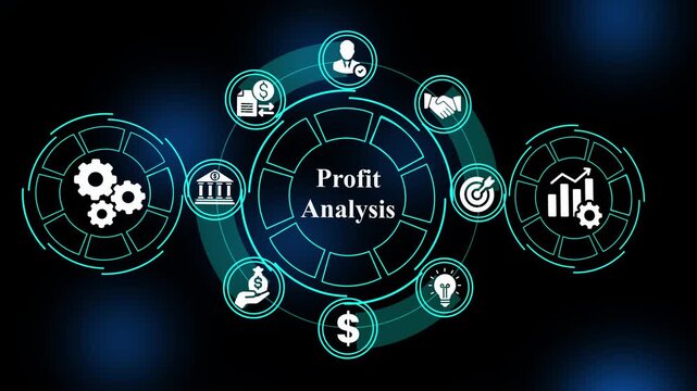 Profit Analysis financial dashboard concept with revenue tracking, cost evaluation models, enterprise strategy systems, and growth optimization tools.