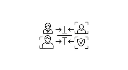 Facial Recognition Technology and Data Security Concept.