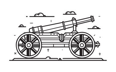 Fototapeta premium Vector illustration of a cannon