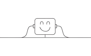 Obraz premium Vector smiley robot icon