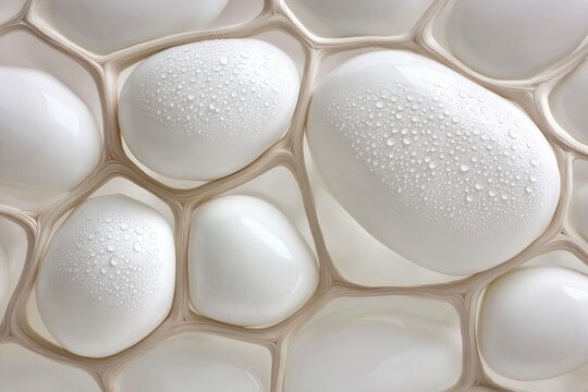 Detailed View of PEM Electrolyzer Membrane with Condensation Droplets