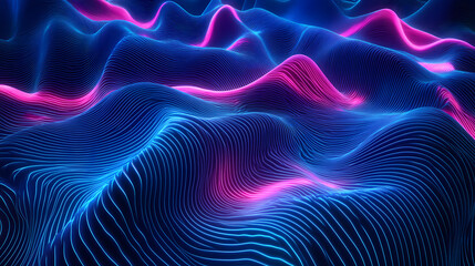 Obraz premium Abstract Neon Waveform Design