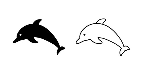 Obraz premium Dolphin set icon isolated on white background.
