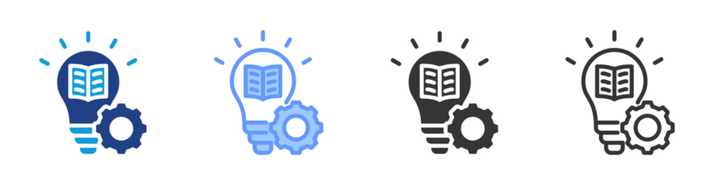 Knowledge Management icon set multiple style collection