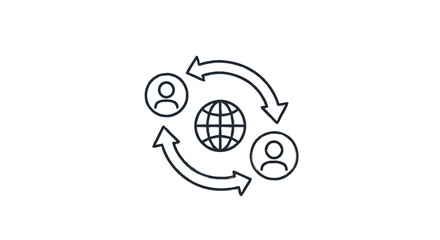 Global Network Connection Between People and World.