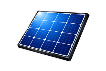 3D Solar Panel Icon, vibrant blue solar panel