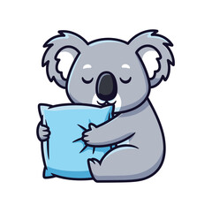 Obraz premium Koala holding pillow in a cozy scene