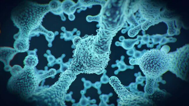 Cells generating atp energy through complex molecular structures and biochemical processes visually represented