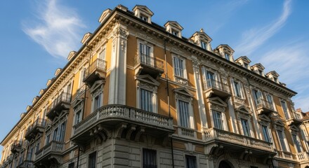 Historic Building Exterior with Ornate Architecture.