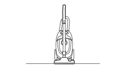 Continuous line drawing of an upright vacuum cleaner © mukti